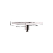 LED-Duschkopf, 20,3 cm, quadratisch, Temperaturregelung, 3 Farbwechsel, ABS-Chrom-Finish, 12 Stück LED-Duschkopf