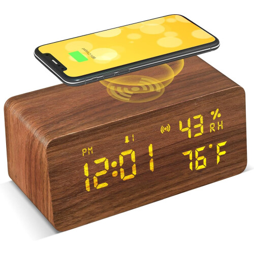 Wecker Bluetooth-Lautsprecher, kabelloses Laden, digitales Signal