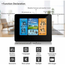 Drahtlose Wetterstation Digitale bunte Wetteruhr