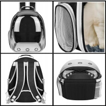 Rucksack für Haustiere SleekPet, 42x35x25 cm, schwarz