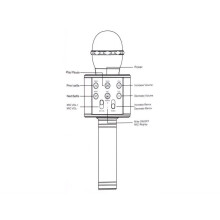 Microphone karaoké sans fil avec haut-parleur, noir