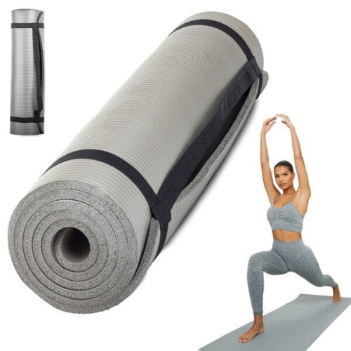 Yogamat, 180 x 60 cm, grijs