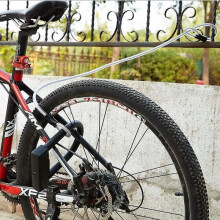 Cabo de aço trançado com alça dupla, cabo de trava flexível, cadeado em U de 3/8", cadeado para bicicleta