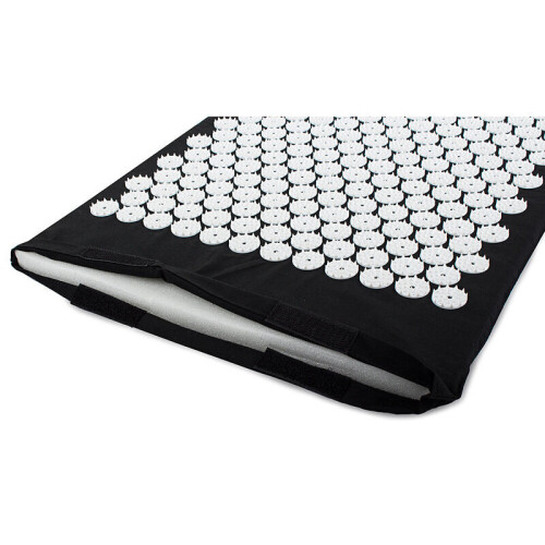 Tapis de massage d'acupression, 65x41 cm, noir