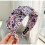 Haarstrik, paars met bloemen 1