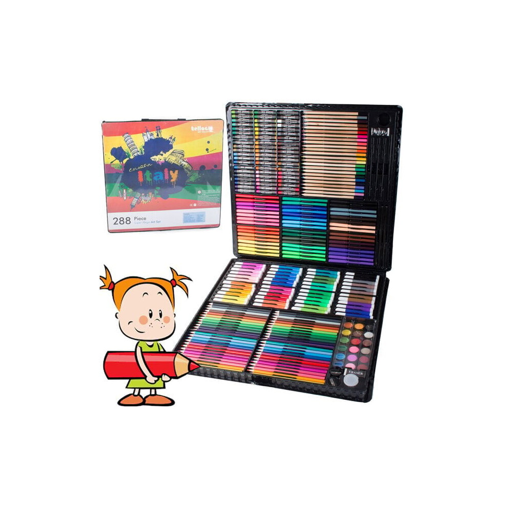 Coffret de peinture, dessin, couleurs - valise, 288 pièces.