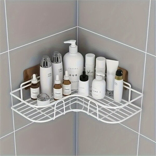 Hoekdoucheplank, badkameraccessoires organizer, Wit