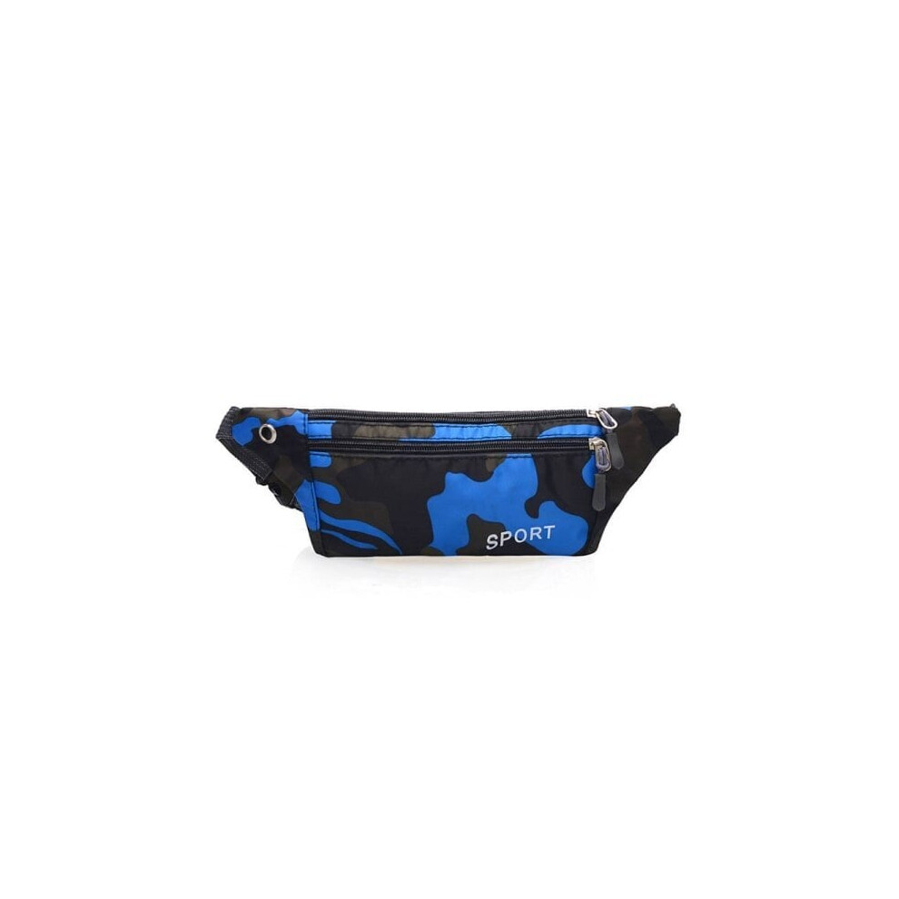 Sac banane pour homme et femme, petit sac de sport, ceinture camouflage super tendance, bleu camouflage