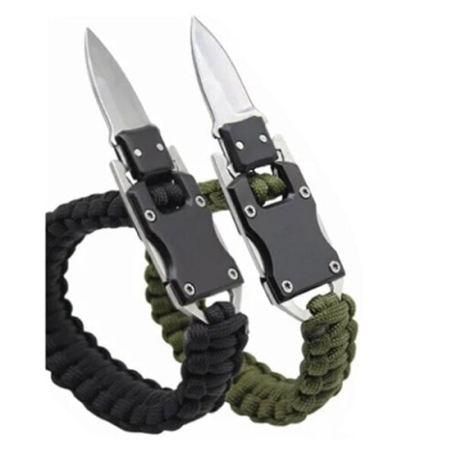 Pulseira com faca Paracord, 2 peças.