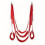 Verstellbare Yogagurte mit 4/5 Gurten., Rot 5 Gurte 2