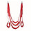 Verstellbare Yogagurte mit 4/5 Gurten., Rot 5 Gurte 1