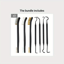 Conjunto universal de ferramentas de limpeza para carro com escovas, 7 peças*3