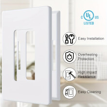 1/4 GFCI-Steckdosen-Wandplattenabdeckung, 1/2/3 Positionen, weiß, dekorativer Lichtschalter oder Steckdose, UL-gelistet,