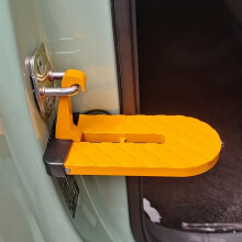 Degraus de porta de metal com martelo de segurança, liga de alumínio amarelo