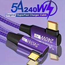 Original SuperFast 240W PD USB C Kabel, 90 Winkel, Doppelkniestück