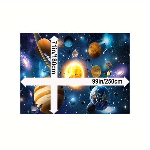3D Universe Planets Patterned Decorative Carpet, 71 * 99 inches / 180 * 250 cm