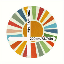 1 Stk. Regenbogen-Dekoteppich, rund, weich, für Schlafzimmer, 200 cm