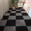 40-piece washable rectangular rug set for indoor use, Black 20 + Gray 20 1