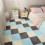 Margo Rasta Carpet - 24 Piece Indoor Washable Rectangular Set Rug, Gray 8 + Blue 8 + White 8 2