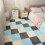 Margo Rasta Carpet - 24 Piece Indoor Washable Rectangular Set Rug, Gray 8 + Blue 8 + White 8 1