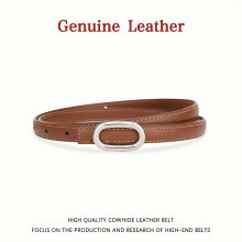 Ceintures en cuir pour femmes - Styles décontractés et festifs. Boucle argent caramel
