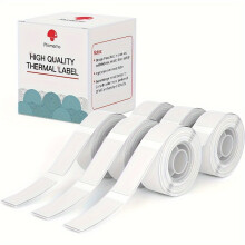Phomemo D30 Thermal adhesive label tape, black on white., 6 rolls