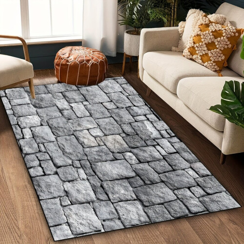 1 peça. Tapete de parede com padrão de pedra de veludo, 80 x 120 cm (31 x 47 polegadas)