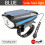 Luz frontal de bicicleta com carga solar e sinal., Azul 2