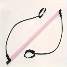 Tragbares Pilates-Set mit Bändern und Tasche, Pink