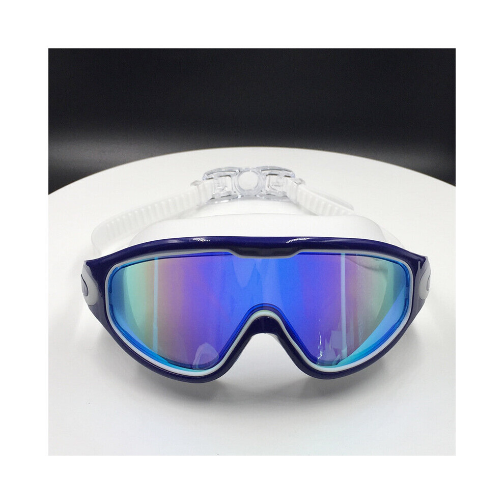 Lunettes de natation antibuée à vision large pour adultes, bleu coloré