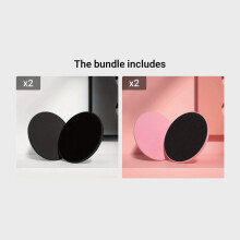 1 Paar tragbare Yoga-Scheiben für Rumpf- und Oberschenkeltraining, Schwarz*2 + Pink*2