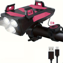 LED-fietslamp, heldere, oplaadbare USB-waterlamp, rood