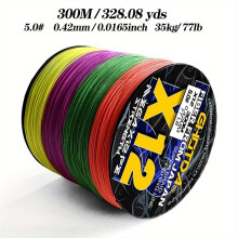 GHOTDA 300 m X12 Meeresfischerei-PE-Seil, 12 Stränge, 0,42 mm, 34,93 kg
