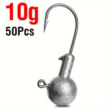 50 Stk. Blei-Jigkopfhaken, Box, 10g
