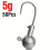 50 Stk. Blei-Jigkopfhaken, Boxed, 5G 1