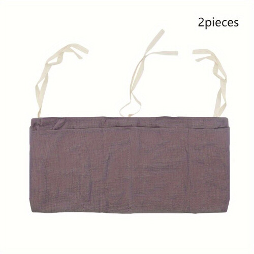 Set mit 2 hängenden Seitentaschen aus Baumwolle, Hellviolett*2
