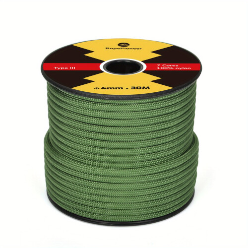 4mm Nylonseil, 7-strängiges Universalseil, Waldgrün