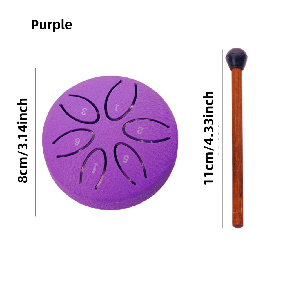 Mini tambour creux de 7,62 cm, instrument de percussion portable, violet