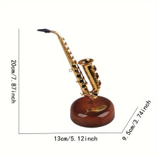 Klassische Spieluhr: Rotierende Gitarrenfigur zur Dekoration, Rotierende Saxophon-Spieluhr