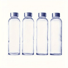 2/4/6 Stk. 530 ml Klarglasflaschen mit Verschluss | Natürliche, BPA-freie, wiederverwendbare Saft-Wasserflaschen