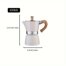 1 Stück 300 ml Aluminium-Moka-Kaffeemaschine, 300 ml, Farbe weiß