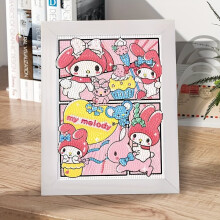 Kit mosaico di diamanti 5D Hello Kitty e Kuromi per decorare la stanza, Melody