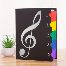Notenklammer, Notenhalter für Klavier, Farbe A4, Innenseite in Regenbogen-Schwarz