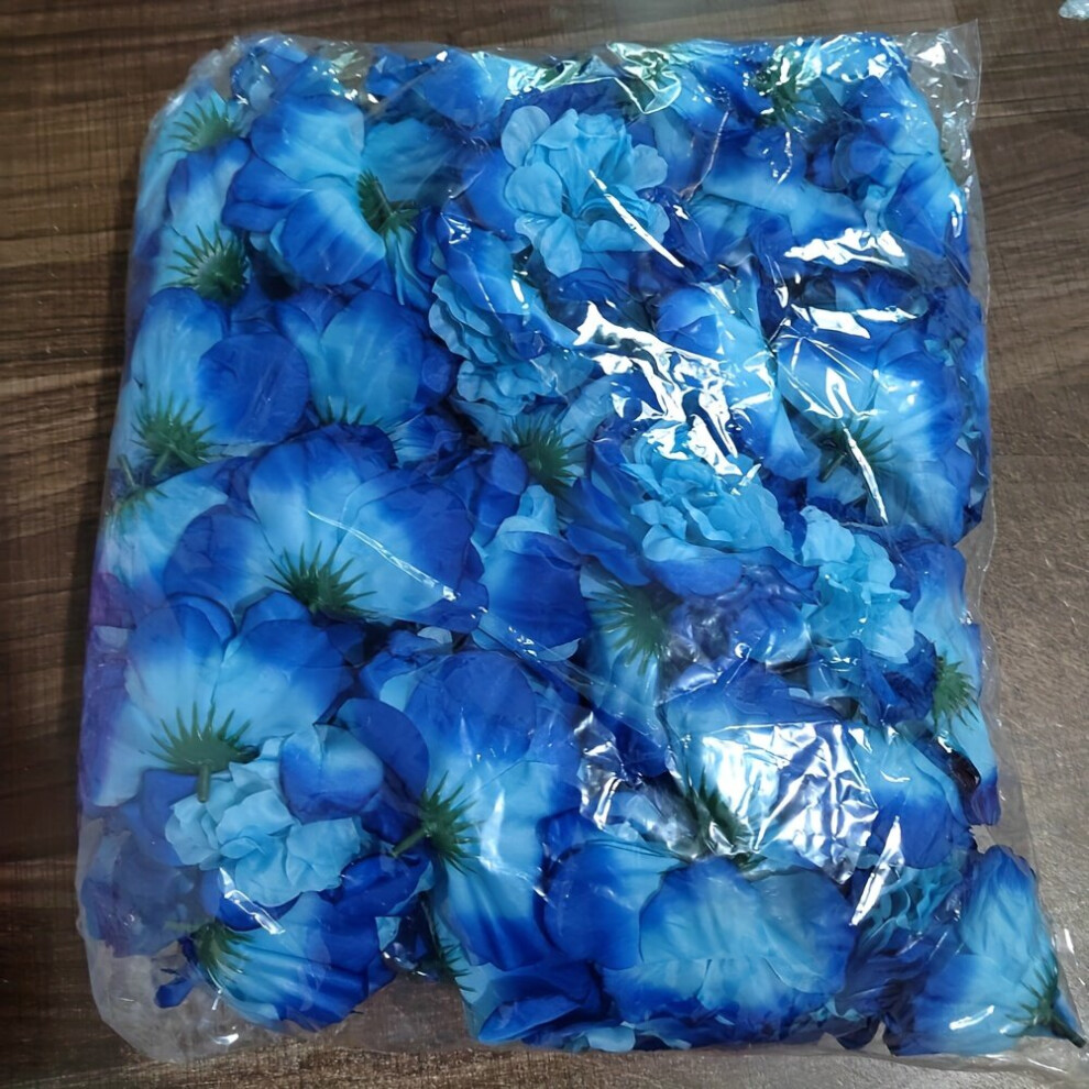 100 marguerites artificielles pour décoration intérieure, bleues