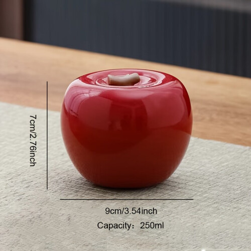 Kleiner Keramik-Teekürbis mit Deckel, Granatapfel