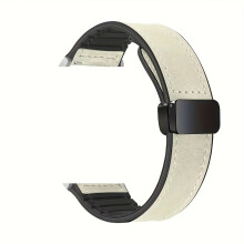 Älykellon keinonahkainen magneettisolki 20 mm 22 mm hihnalle, norsunluun valkoinen