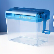 Compact manual paper shredder - portable A4 and A6 size., Blue