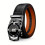 Men's adjustable leather belt, black, stylish., Black 1