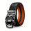 Men's adjustable leather belt, black, stylish., Black 2