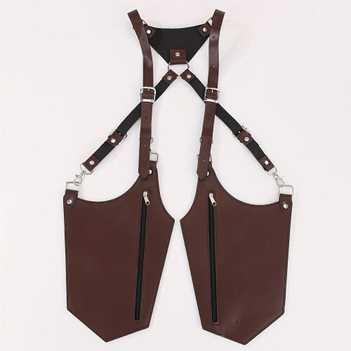 Men's retro style PU leather shoulder bag with adjustable strap., Brown